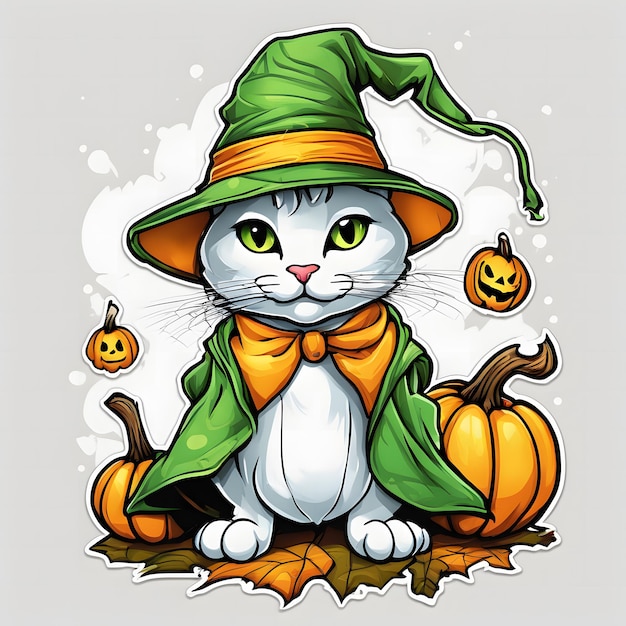 Le design du T-shirt de chat d'Halloween