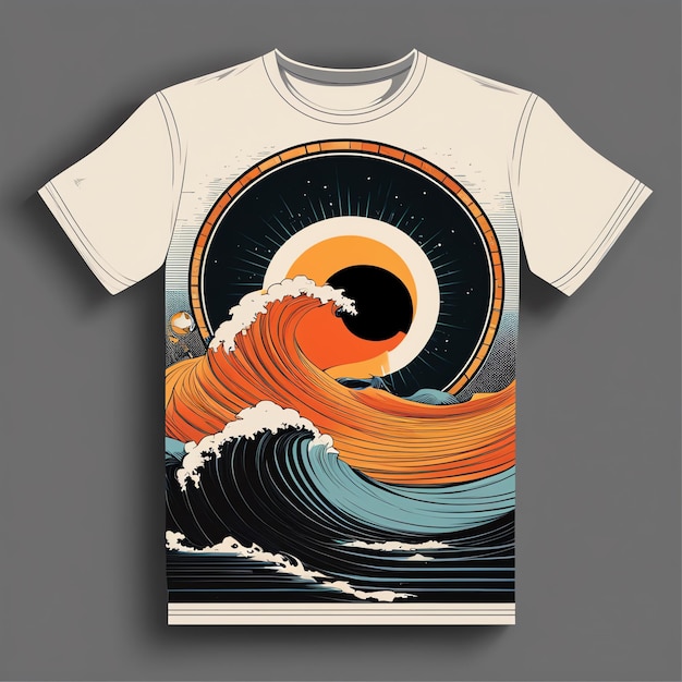 Le design du T-shirt Wave RetroFuturism