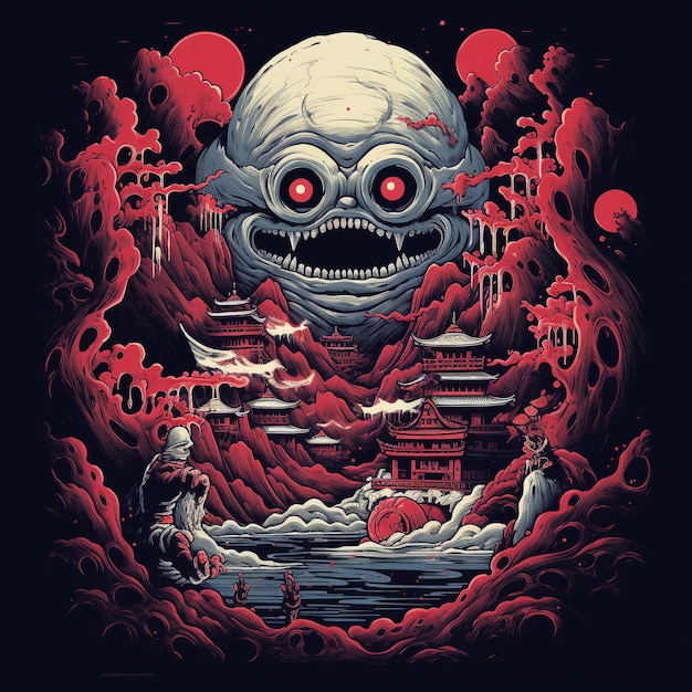 Le design du t-shirt de Yokai