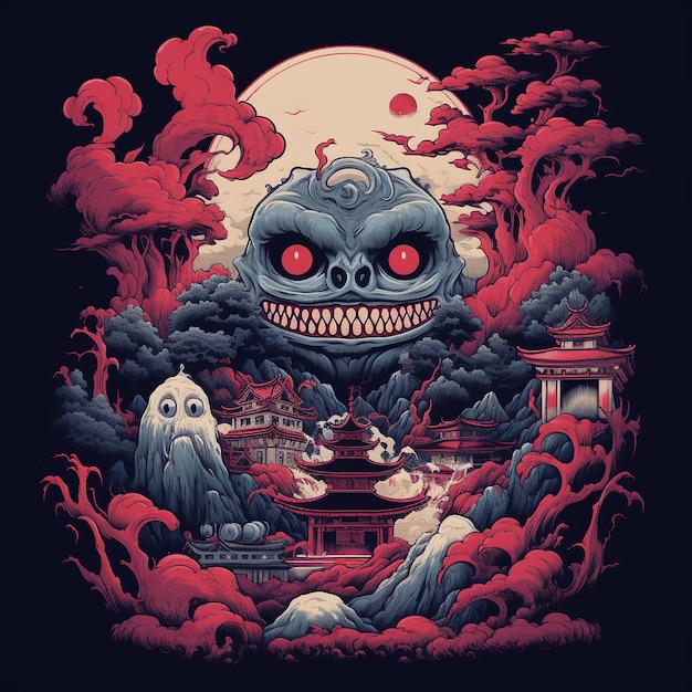 Le design du t-shirt de Yokai