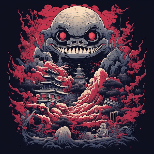 Le design du t-shirt de Yokai