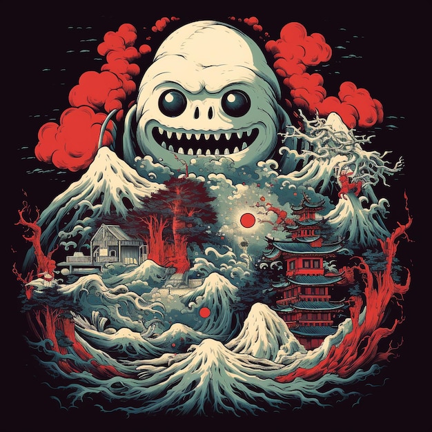 Le design du t-shirt de Yokai