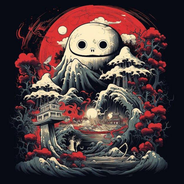 Le design du t-shirt de Yokai