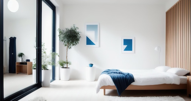 Design d'espace de vie scandinave élégant et moderne dans un intérieur minimaliste Couleurs claires et douces