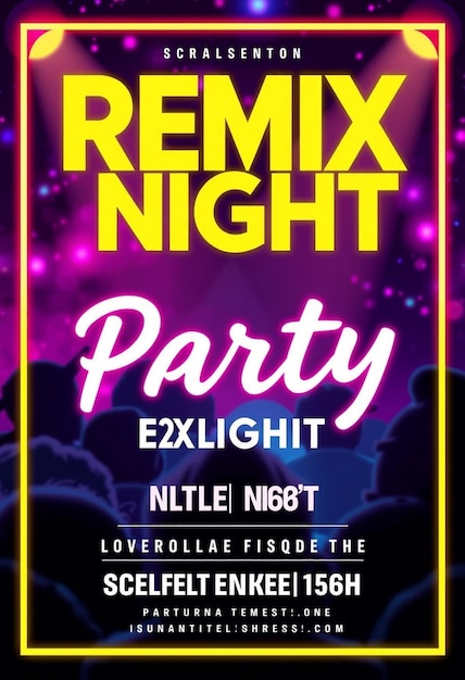 Design exclusif de flyer de soirée de remix et de modèle de médias sociaux