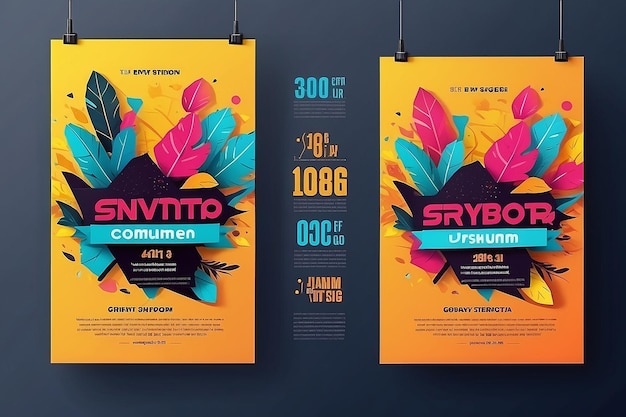 Design de flyer ou de bannière de fête en deux couleurs