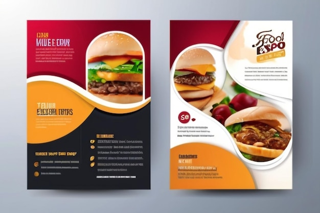 Design de flyer de restaurant de nourriture Des aliments délicieux modèle de bannière Web de marketing sur les médias sociaux