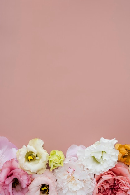 Design de fond de belles fleurs de lisianthus