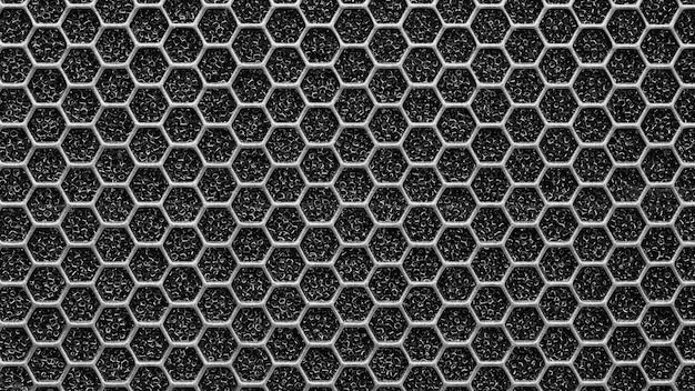 Design de fond hexagonal brillant noir futuriste