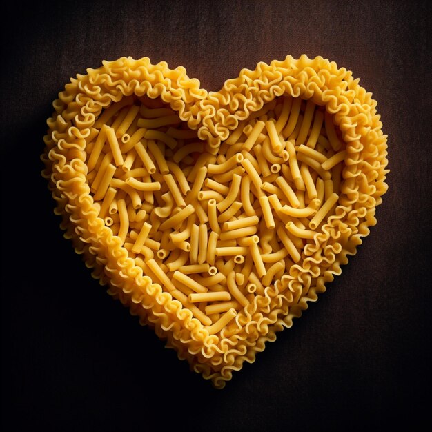 Un design en forme de cœur de pâtes pour la diversité créativité Fusion de l'amour avec l'art culinaire