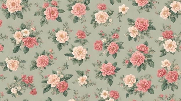 Et le design géométrique textile numérique avec des fleurs vintage