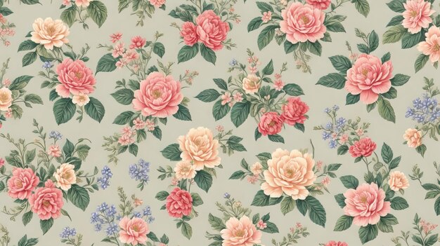 Et le design géométrique textile numérique avec des fleurs vintage