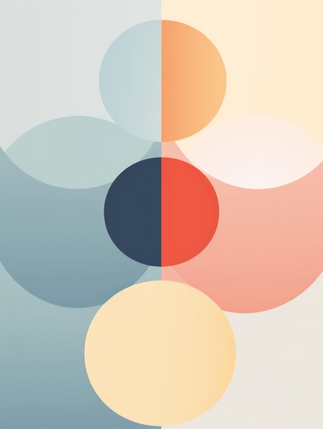 Design graphique minimaliste en couleurs pastel Image 3D générée par l'IA