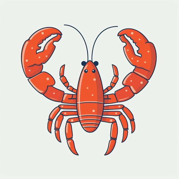 Photo design de homard vectoriel plat sur fond blanc