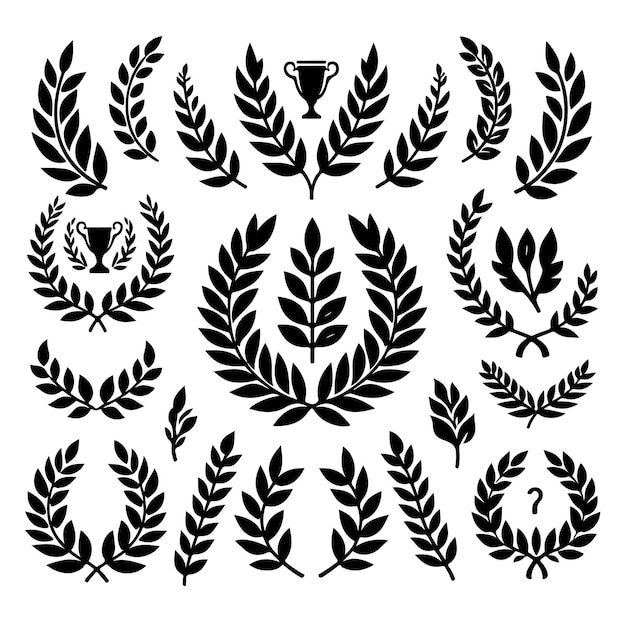 Design d'illustration vectorielle de l'icône de la couronne de laurier