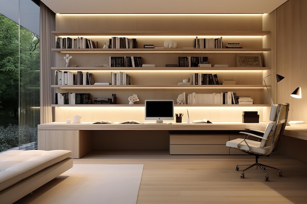 Design d'intérieur de bureau à domicile minimaliste Design d'intérieur