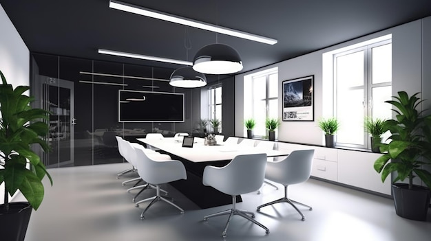 Design d'intérieur de bureau inspirant Style contemporain IA générative AIG 31