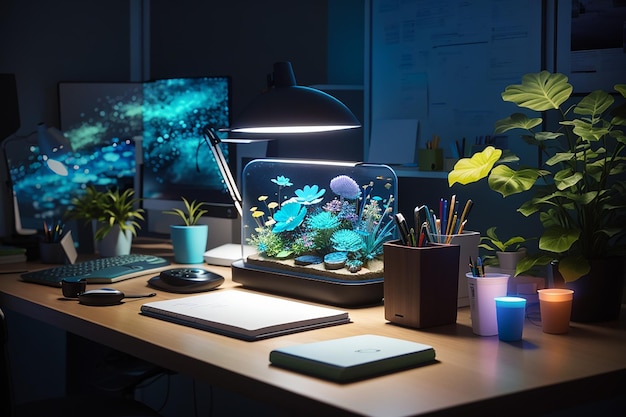 Design d'intérieur de bureau inspirant style génératif inspiré par la technologie ai aig 31