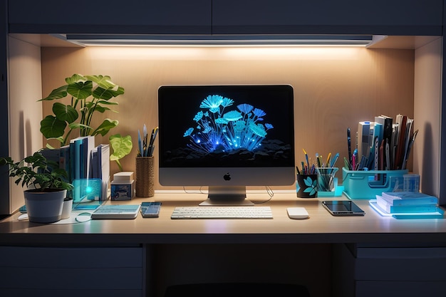 Design d'intérieur de bureau inspirant style génératif inspiré par la technologie ai aig 31