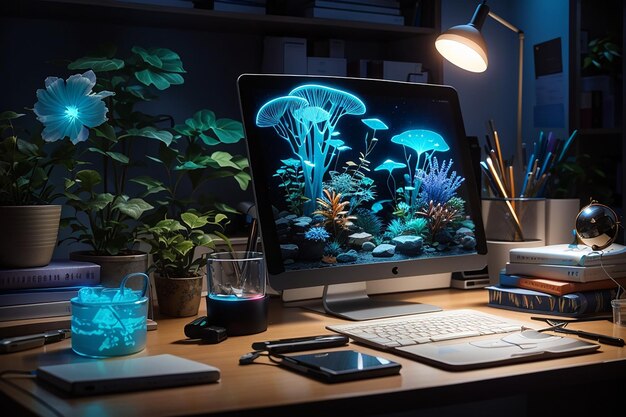 Design d'intérieur de bureau inspirant style génératif inspiré par la technologie ai aig 31