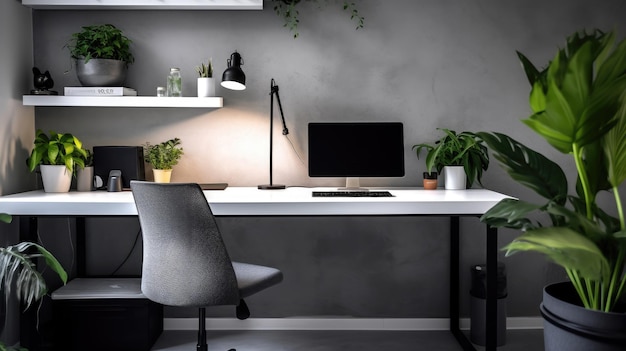 Design d'intérieur de bureau inspirant Style minimaliste AI générative AIG 31