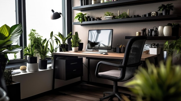 Design d'intérieur de bureau inspirant Style minimaliste AI générative AIG 31