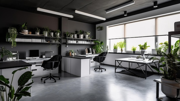 Design d'intérieur de bureau inspirant style minimaliste IA générative AIG 31