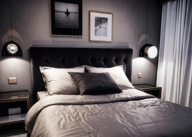design d'intérieur de chambre à coucher moderne style de luxe et de minimalisme