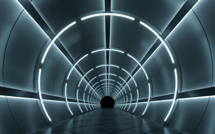 Photo design d'intérieur couloir éclairé