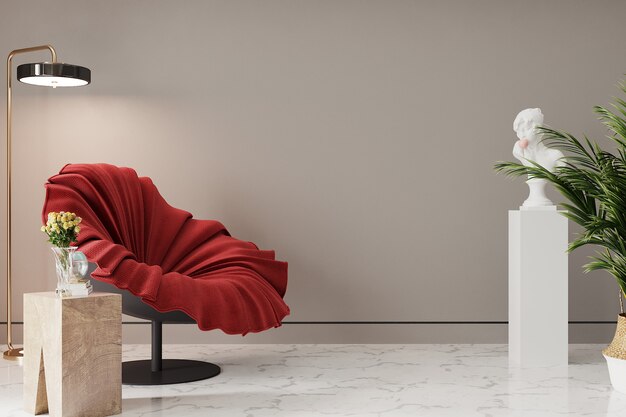 Design d'intérieur avec fauteuil rouge