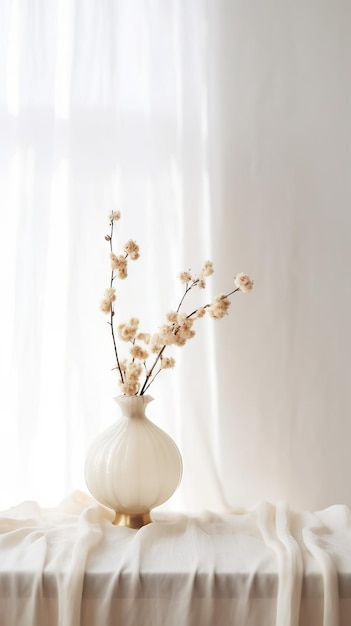 Design d'intérieur avec des fleurs dans un vase