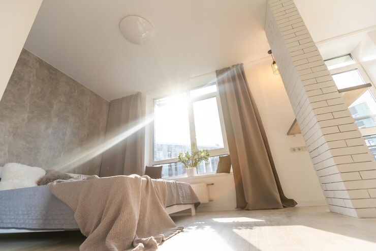 Design d'intérieur : grande chambre moderne