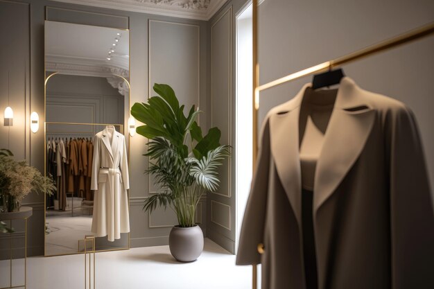 Design d'intérieur de luxe d'un dressing avec miroir