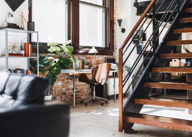 Design d'intérieur de maison en bois vintage