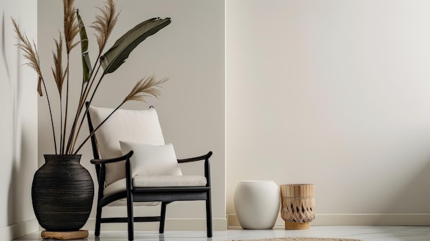 Photo design d'intérieur minimaliste avec des chaises modernes et une décoration élégante