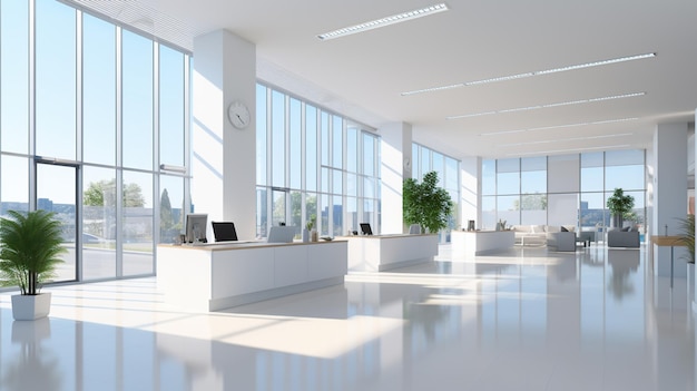 Design d'intérieur moderne de bureau à aire ouverte