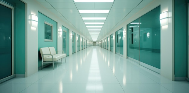 Design intérieur moderne du couloir de l'hôpital