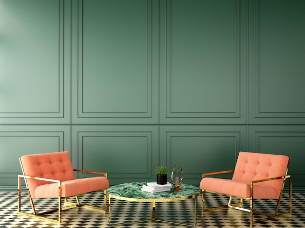 Design d'intérieur pour salon dans un style classique