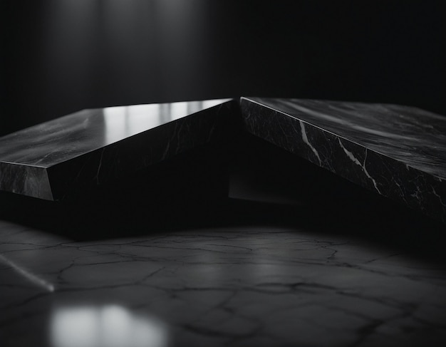 Photo design d'intérieur professionnel avec du marbre noir et du granit coûteux arrière-plan pour la présentation
