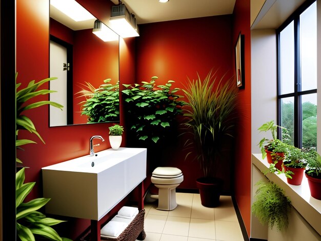 Design d'intérieur de salle de bain avec IA générative