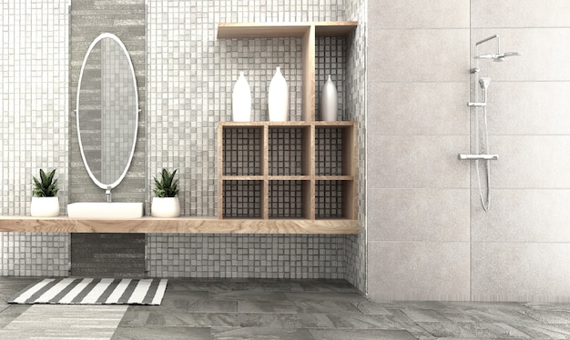 Design intérieur de la salle de bain - style moderne. Rendu 3d