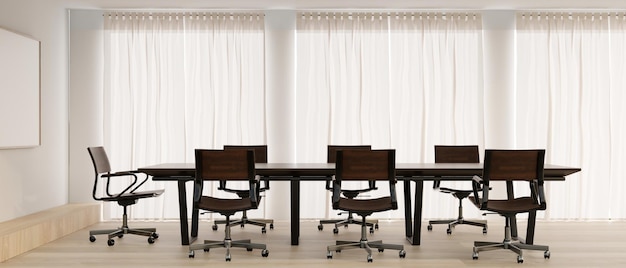 Design d'intérieur d'une salle de réunion lumineuse contemporaine moderne avec table de réunion