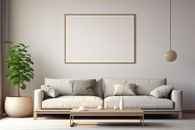Design d'intérieur de salon moderne avec canapé