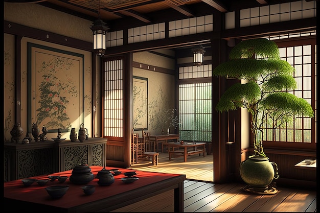 Design d'intérieur de style japonais