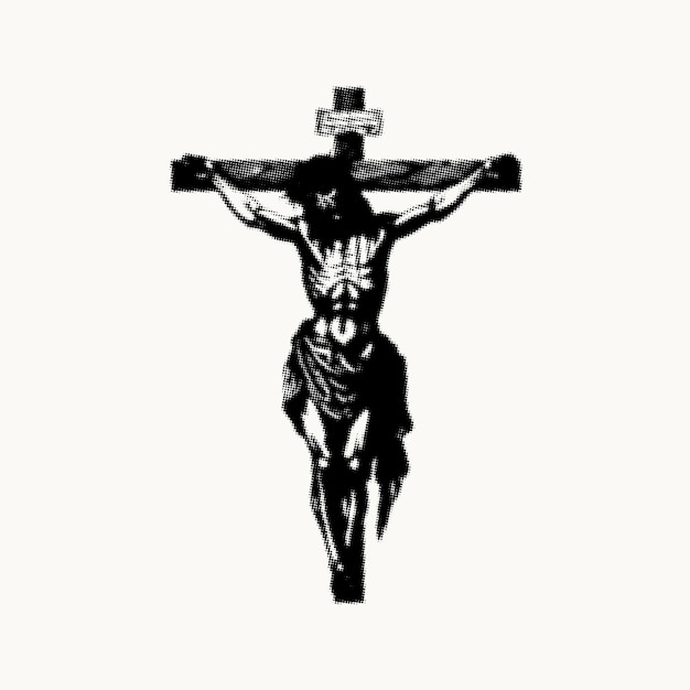 Le design de Jésus en demi-ton