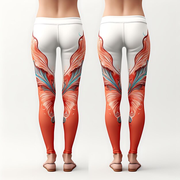 Design de leggings Spandex Style de design imprimé pour les femmes de tous âges Str isolé sur blanc BG blanc