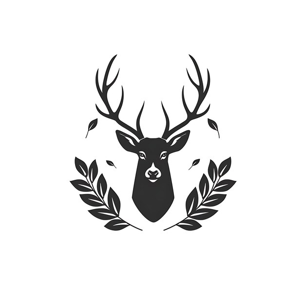 Photo design de logo de cerf avec une forme douce et paisible décorée avec antl creative simple minimal art