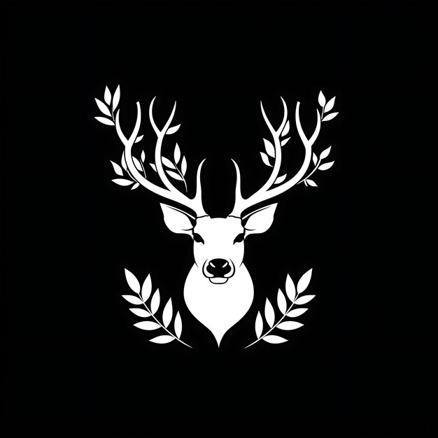 Design de logo de cerf avec une forme douce et paisible décorée avec Antl Creative Simple Minimal Art