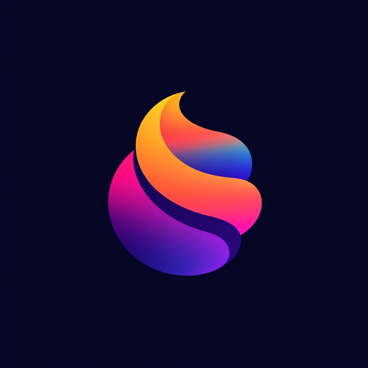 Photo design de logo coloré abstrait avec un gradient et un tourbillon
