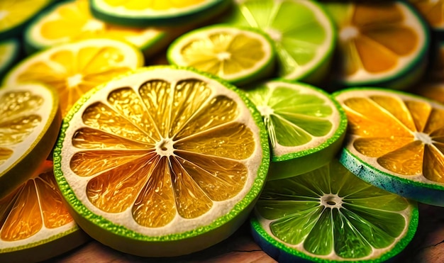 Un design lumineux et gai avec des tranches de citron et de citron vert